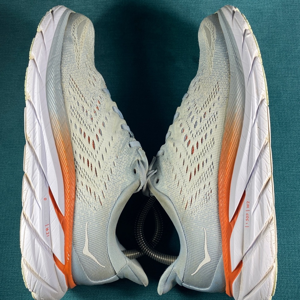Hoka Athletic Shoes in Light Gray and Orange - Picture 5 of 8